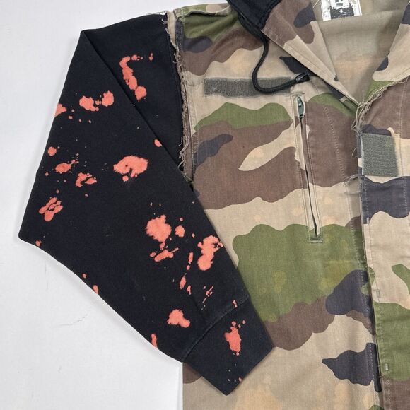LF Furst of a Kind Jacket Women Medium Camouflage Bleach Stain Hood Grunge Alt - Picture 3 of 10
